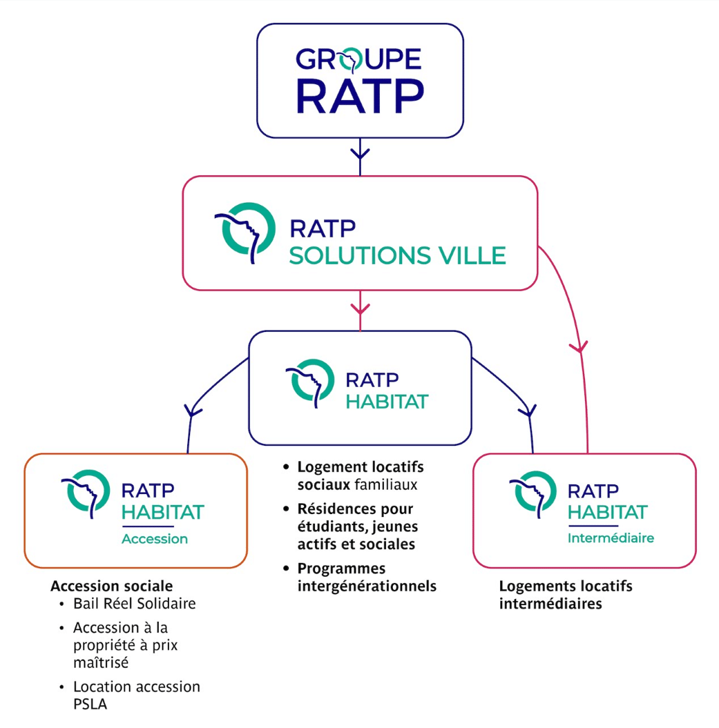 Visuel de l'organigramme RATP Habitat